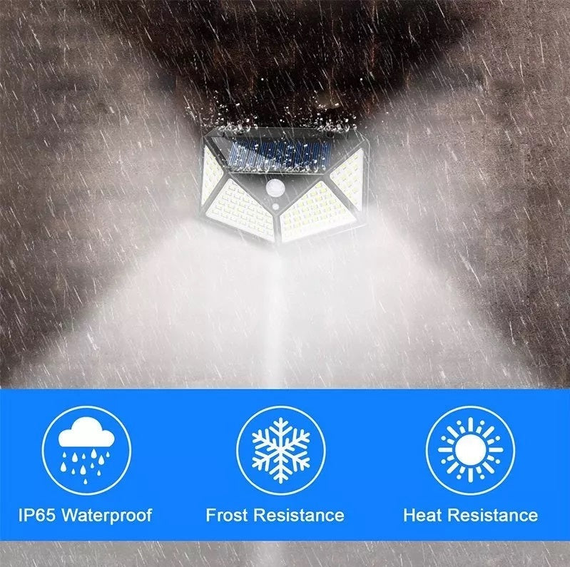 Set de 4 Lámparas Solares 100 LED: Seguridad e Iluminación Gratis en tu Hogar