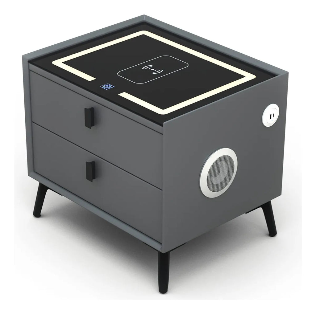 Mesa de Noche Inteligente Premium – Tecnología, Seguridad y Lujo en tu Habitación