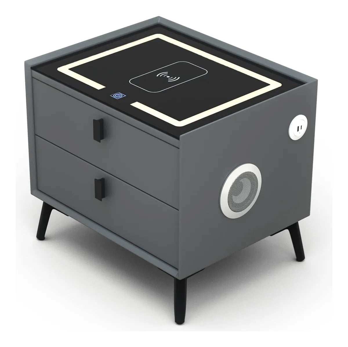 Mesa de Noche Inteligente Premium – Tecnología, Seguridad y Lujo en tu Habitación