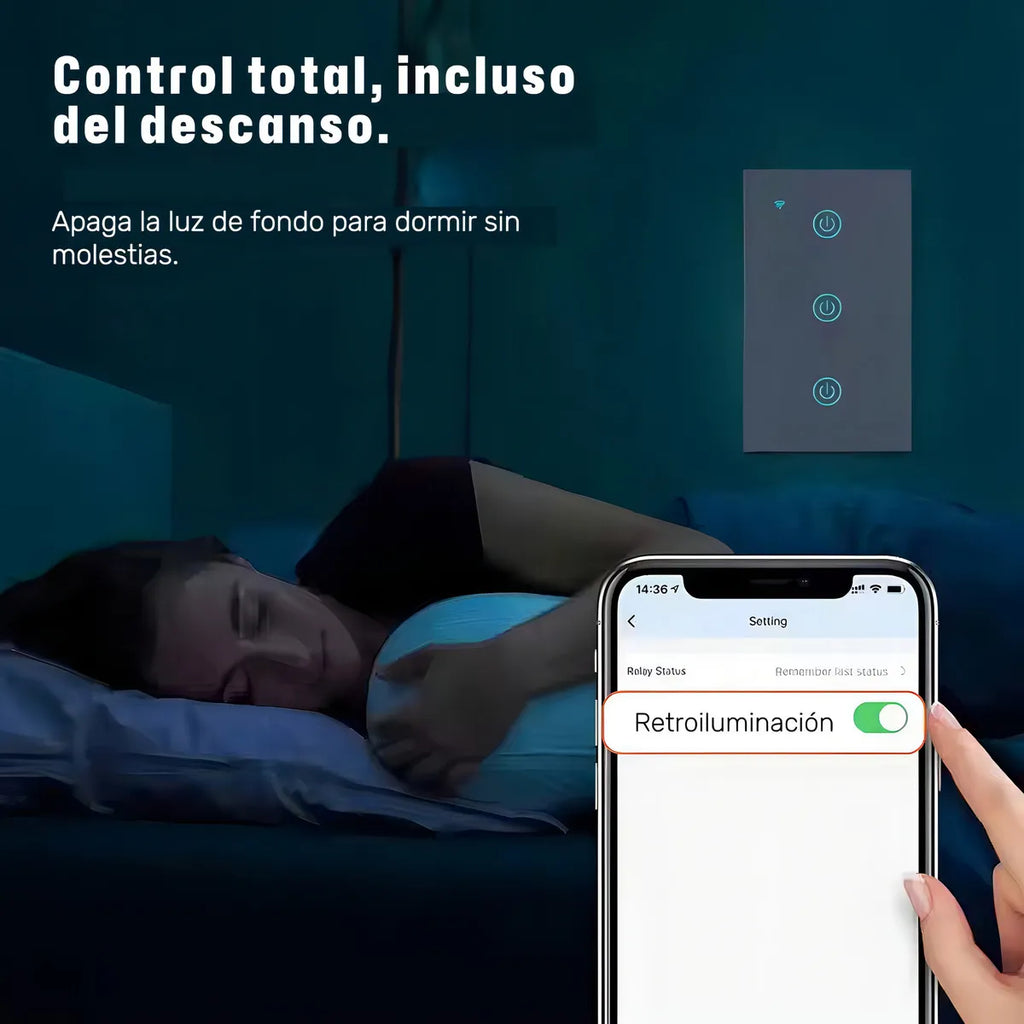 Interruptor Inteligente Wi-Fi de 2 Botones – Controla Tu Hogar Con Un Toque o Con Tu Voz