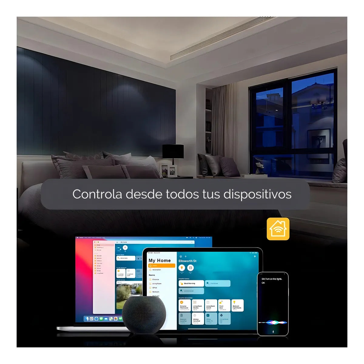 Interruptor Inteligente Wi-Fi de 2 Botones – Controla Tu Hogar Con Un Toque o Con Tu Voz