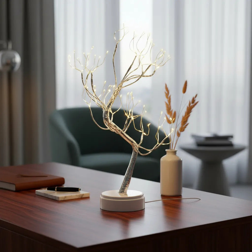 Lámpara Árbol Bonsái LED Premium (Edición Dorada) – Iluminación Mágica y Elegante