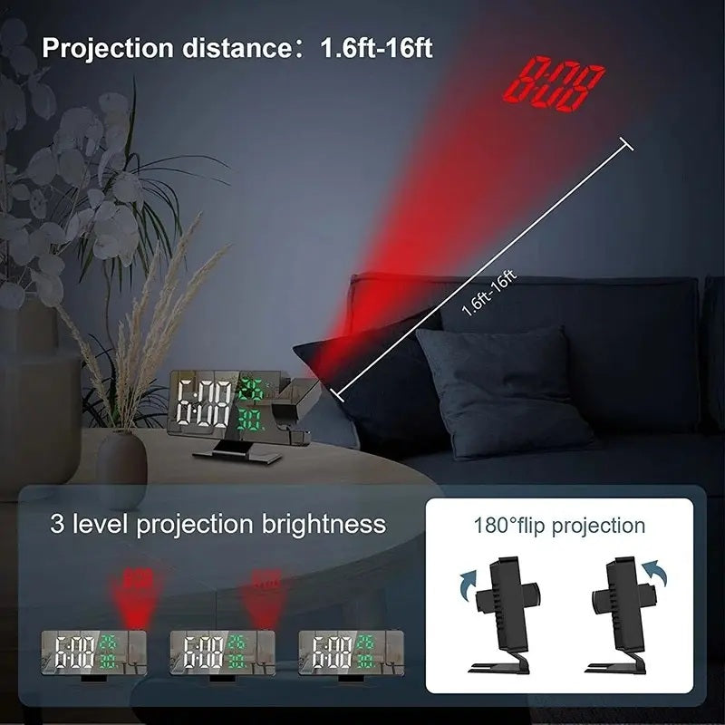 Reloj Despertador Digital LED con Carga Inalámbrica y Clima – El Centro de Control para tu Mesa de Noche