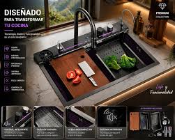 Fregadero Inteligente Nano Black (75x45 cm): La Estación de Cocina Definitiva