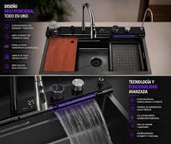 Fregadero Inteligente Nano Black (75x45 cm): La Estación de Cocina Definitiva